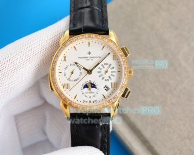 Swiss Copy Vacheron Constaintin Patrimony 9100 Ladies Watch White Dial 35mm 